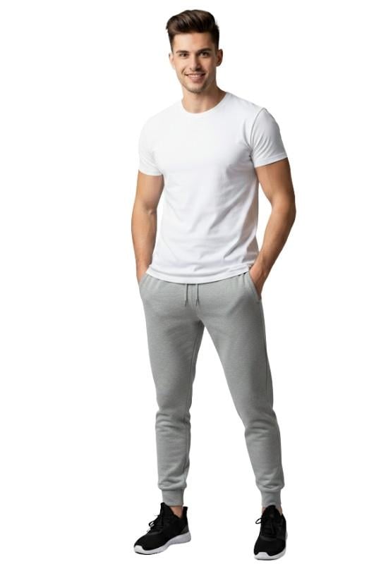 ERKEK EŞOFMAN MANŞETLİ TEK ALT-GRİ