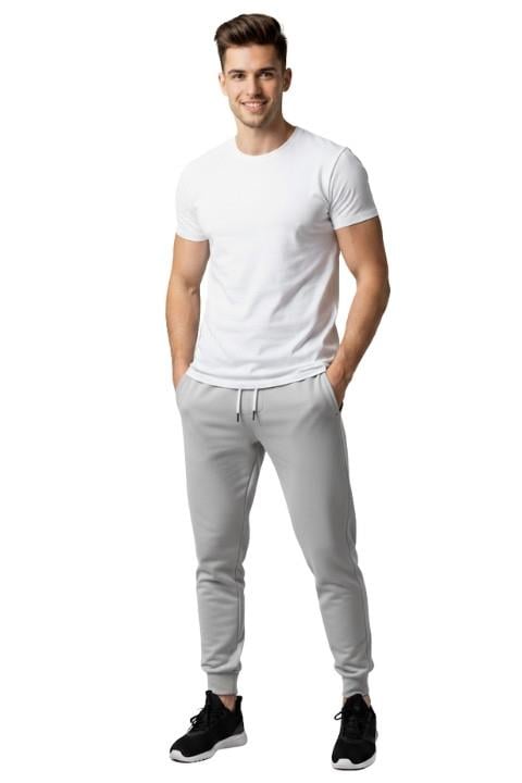 ERKEK MANŞETLİ  2 İPLİK EŞOFMAN -TAŞ GRİ