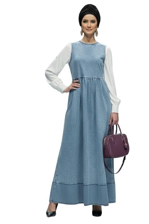 GÖMLEKLİ KOT ELBİSE