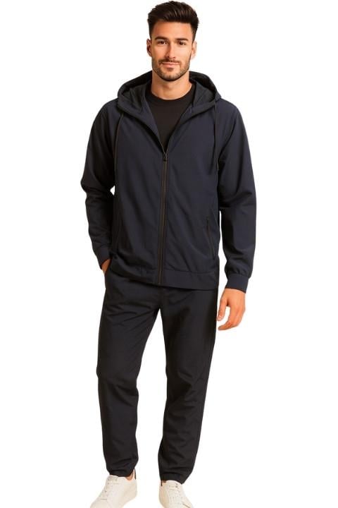 Helen 6849 Erkek Nıke Baskılı Fermuarlı Spor Likralı Eşofman