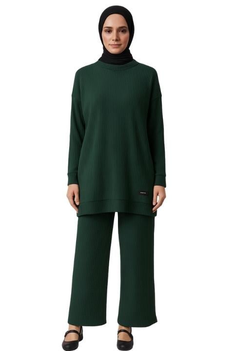 HELİN PANTOLON TUNİK TAKIM-ZÜMRÜT YEŞİLİ