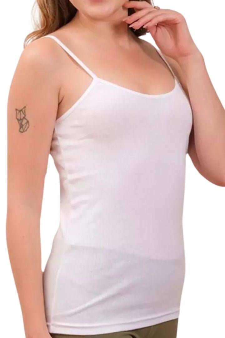 İp Askılı Raporlu Kaşkorse Battal Kadın Atlet - Beyaz