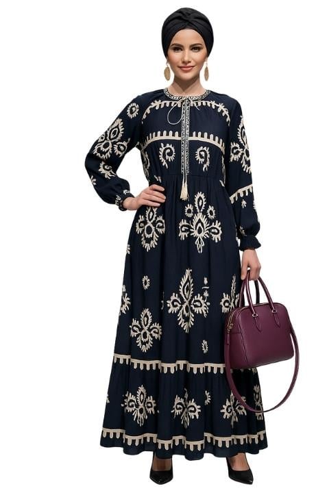 KADIN ELBİSE ÖNDEN BAĞLAMALI