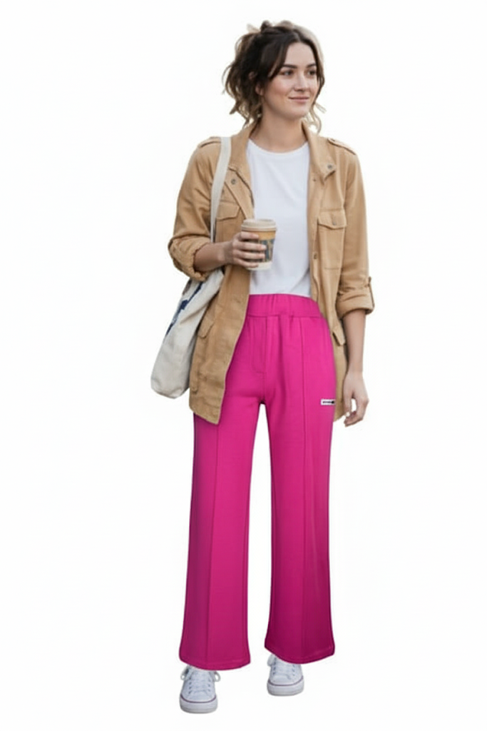 KADIN PENSLİ PANTOLON-FUŞYA