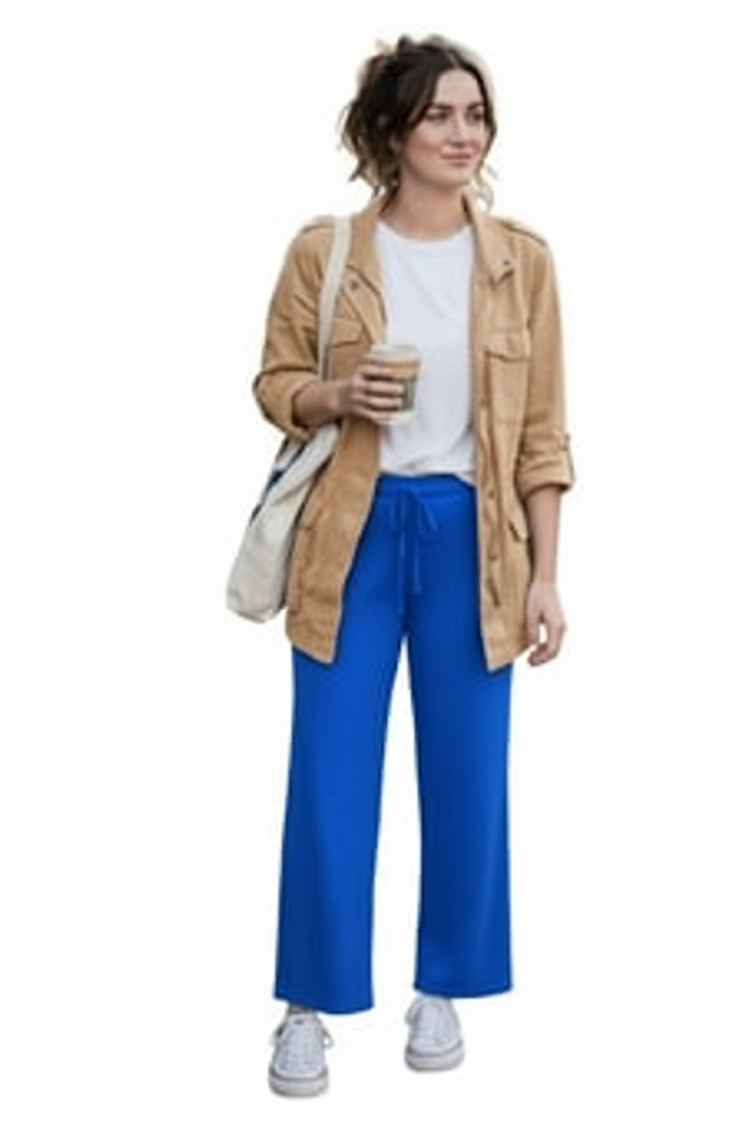 KADIN PENSLİ PANTOLON-MAVİ