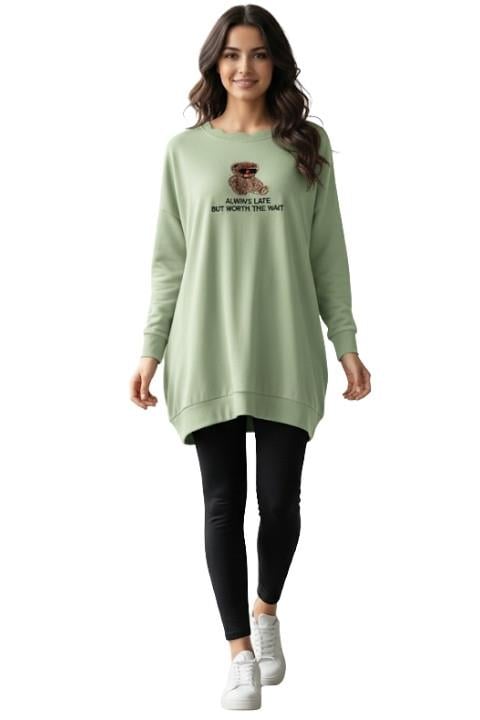 KADIN TUNİK KAZAK-AÇIK YEŞİL