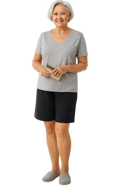 STİL KISA KADIN TAYT  BATTAL SİYAH