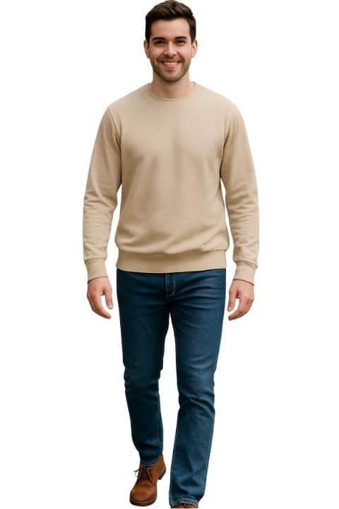 2 İPLİK ERKEK SWEAT - BEJ