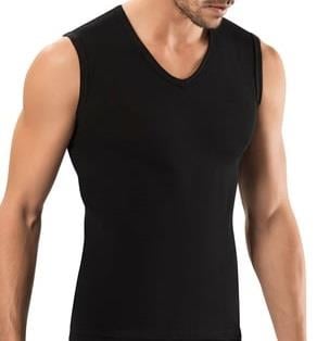 3 Adet Sıfır Kol V Yaka Erkek Atlet - Siyah