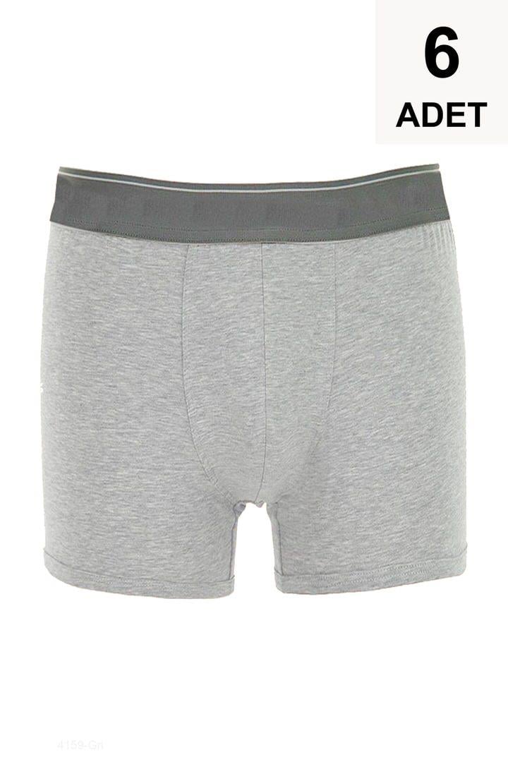 6 Adet Erkek Çocuk Boxer - Gri