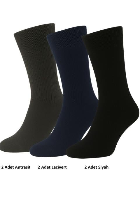 6 Adet Havlu Erkek Soket Çorap - Karışık Renk