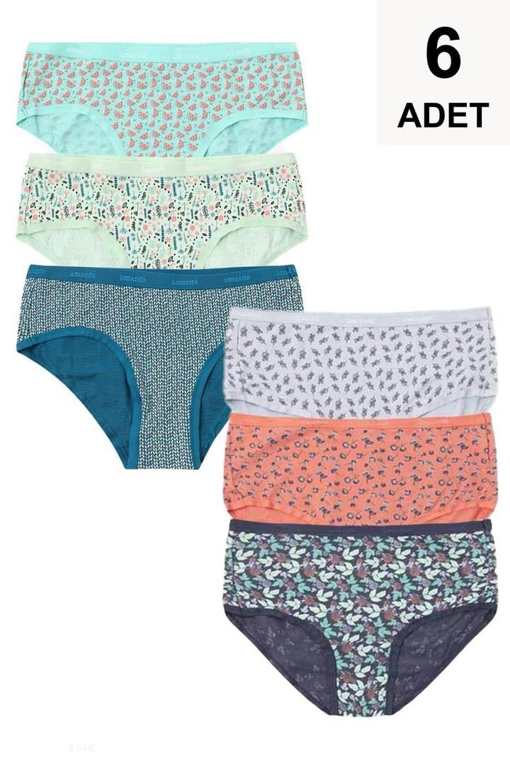 6 Adet Kadın Külot - Karışık Renk