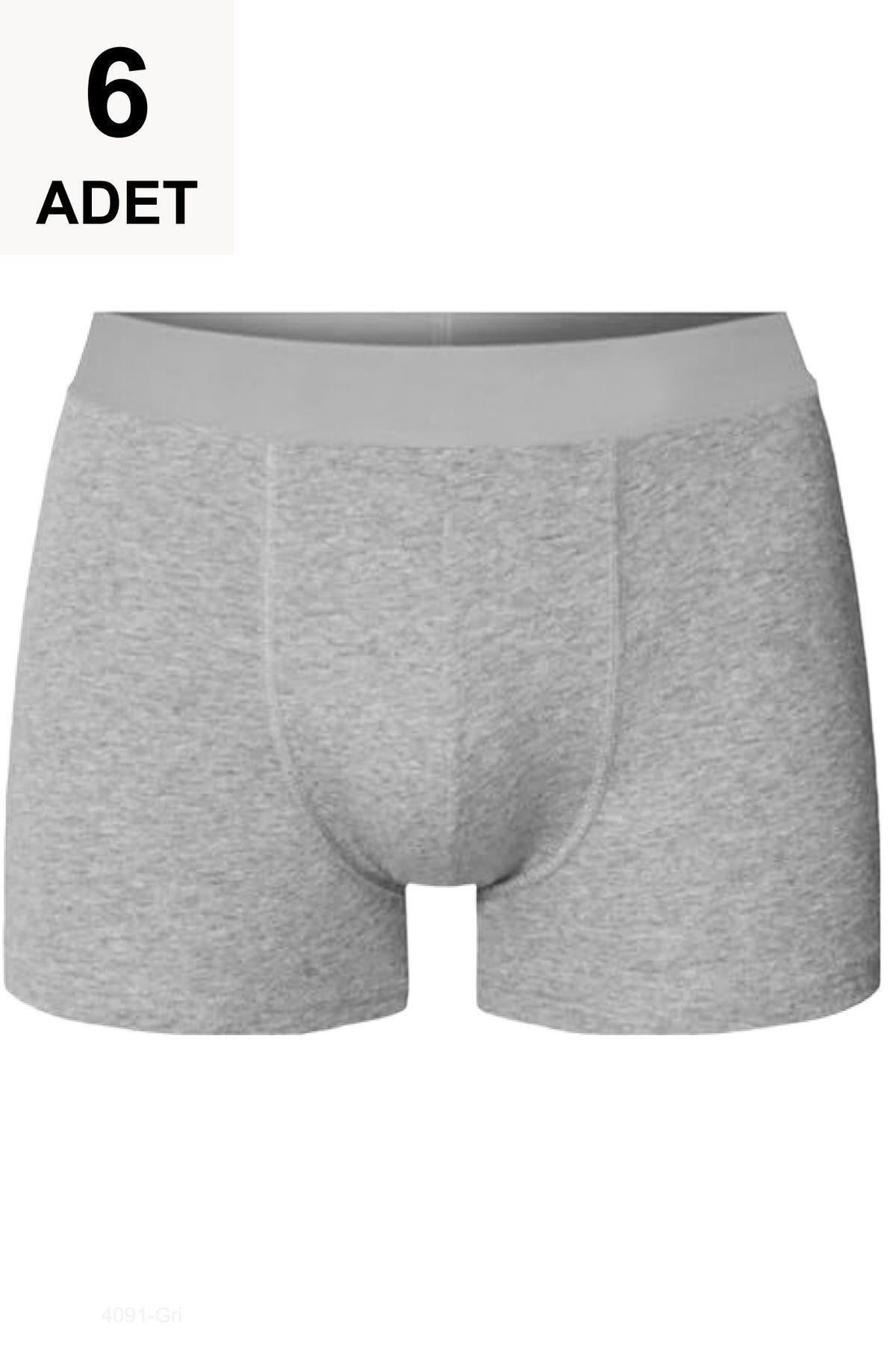 6 Adet King Erkek Boxer - Gri