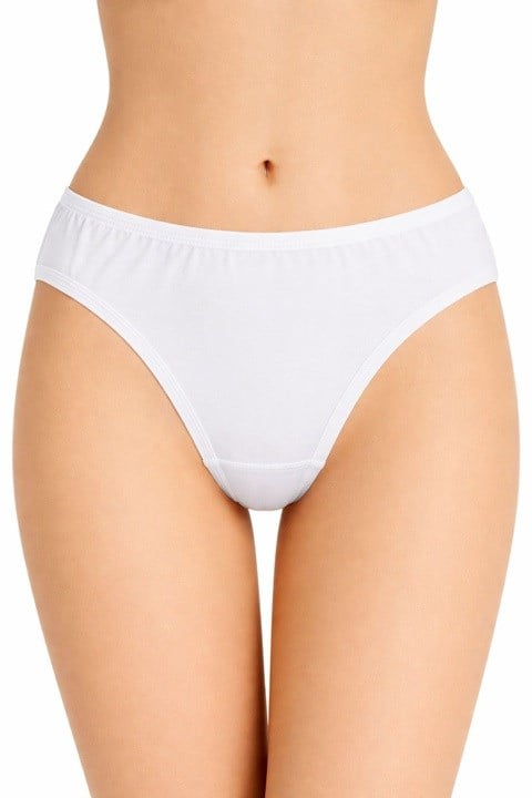 6 Adet Stil Likralı Düz Bikini - Beyaz