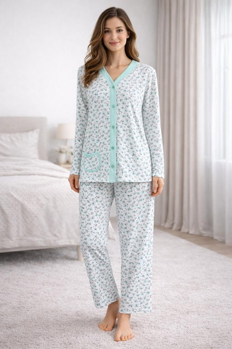Anne Düğmeli Pijama Takımı