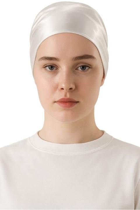 Aydın Saten Bone - Beyaz