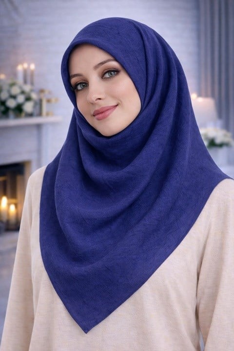 Bambu Şal - Lacivert