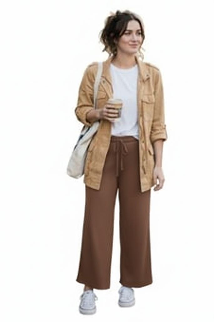 BOL PAÇA KADIN PANTOLON-KAHVERENGİ