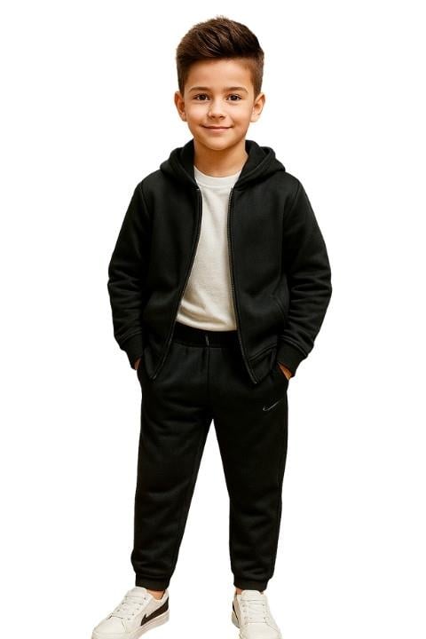 ÇOCUK EŞOFMAN DALGIÇ KUMAŞ -SİYAH