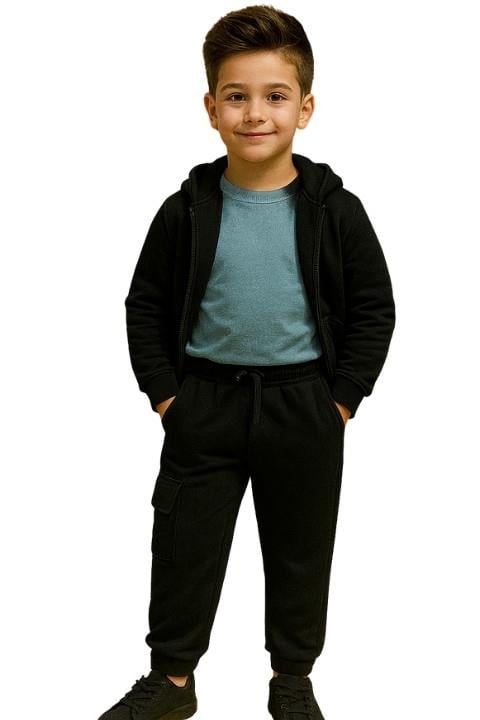 ÇOCUK EŞOFMAN KARGO CEP -SİYAH