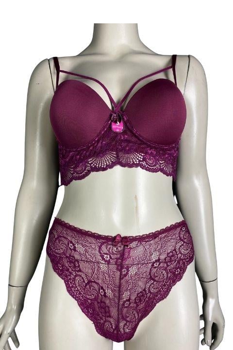 ECEM YILDIZ 7511  BRALET DOLGULU 2 Lİ TAKIM MÜRDÜM
