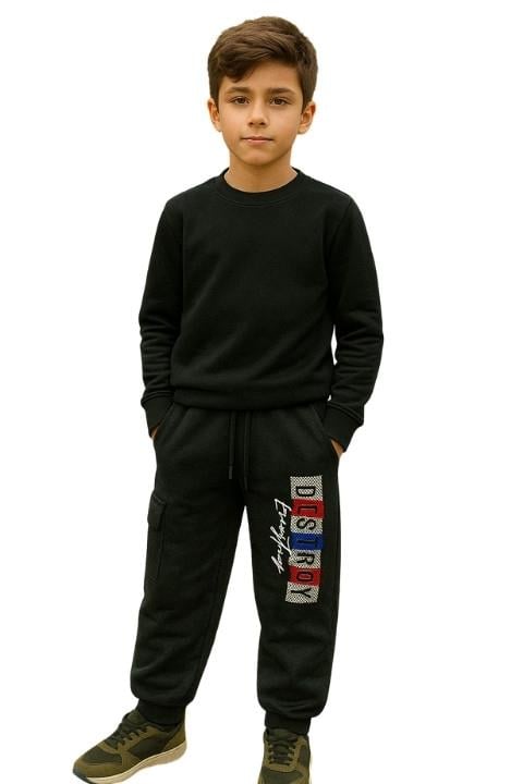 Erkek Çocuk Baskılı Ribanalı Eşofman Altı