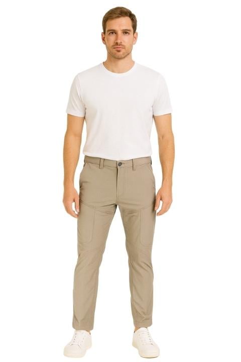 ERKEK ÇOK CEPLİ KARGO PANTOLON-AÇIK KAHVE