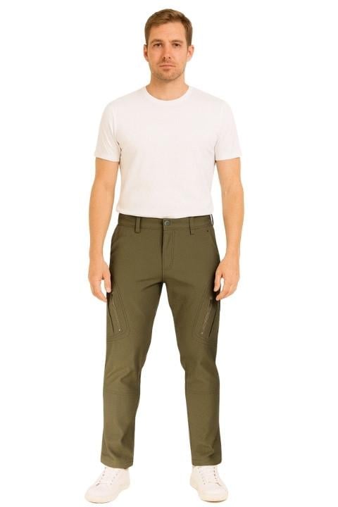ERKEK ÇOK CEPLİ PANTALON-KAHVEYEŞİL