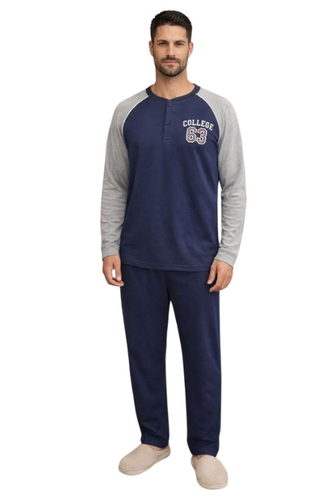 Erkek Uzun Kol İki İplik Şardonlu Pijama Takım 2095 HFZ