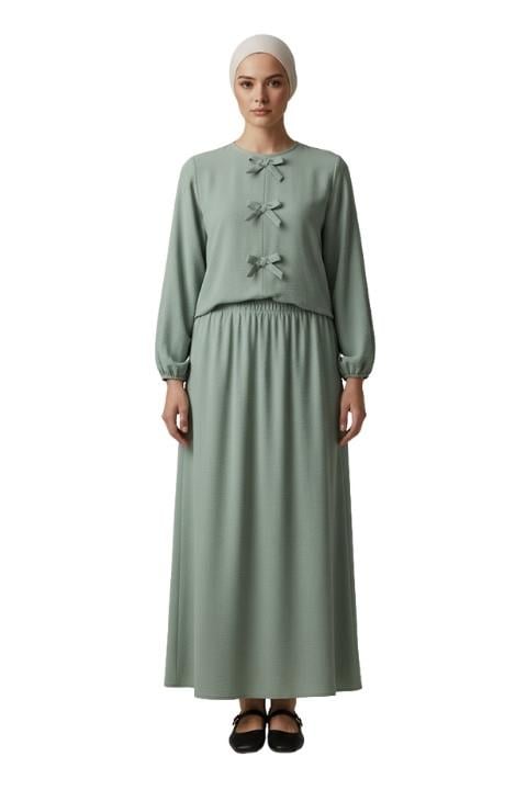 FİYONKLU ETEKLİ TAKIM-YEŞİL