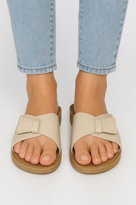 GZR Cırtlı Kadın Terlik - Bej