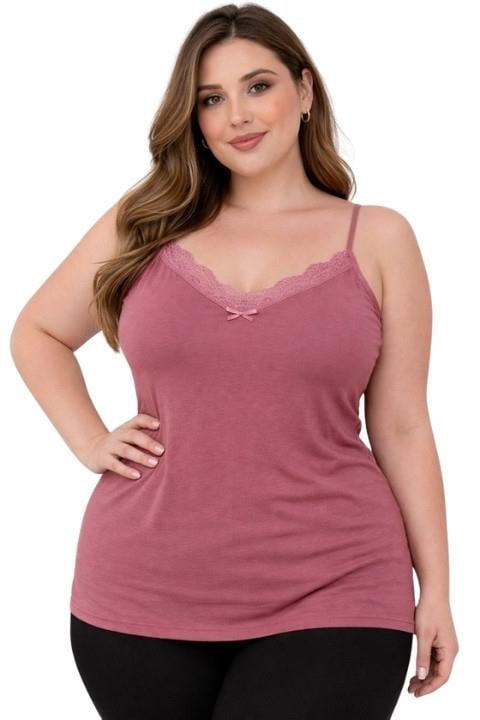 Jenika Battal Kadın İp Askılı Empirme Atlet - Pembe