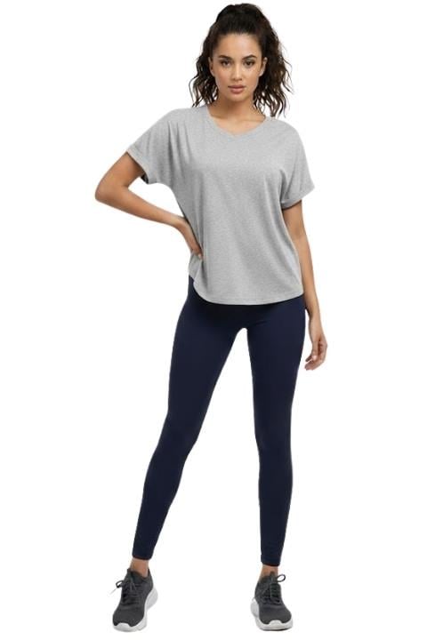 KADIN BİSİKLET YAKA T-SHİRT-GRİ