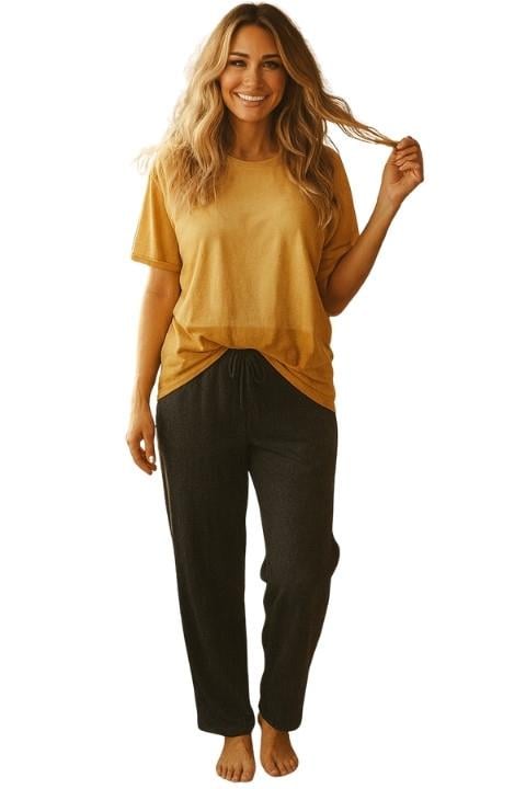 Kadın Fitilli Pijama Altı - Antrasit