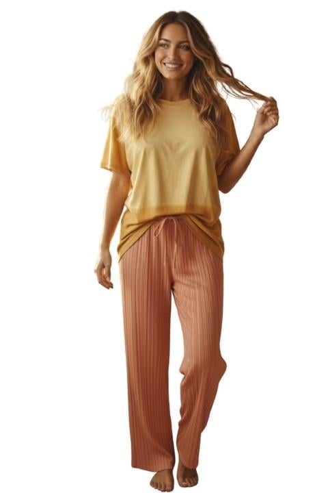 Kadın Fitilli Pijama Altı - Yavruağzı