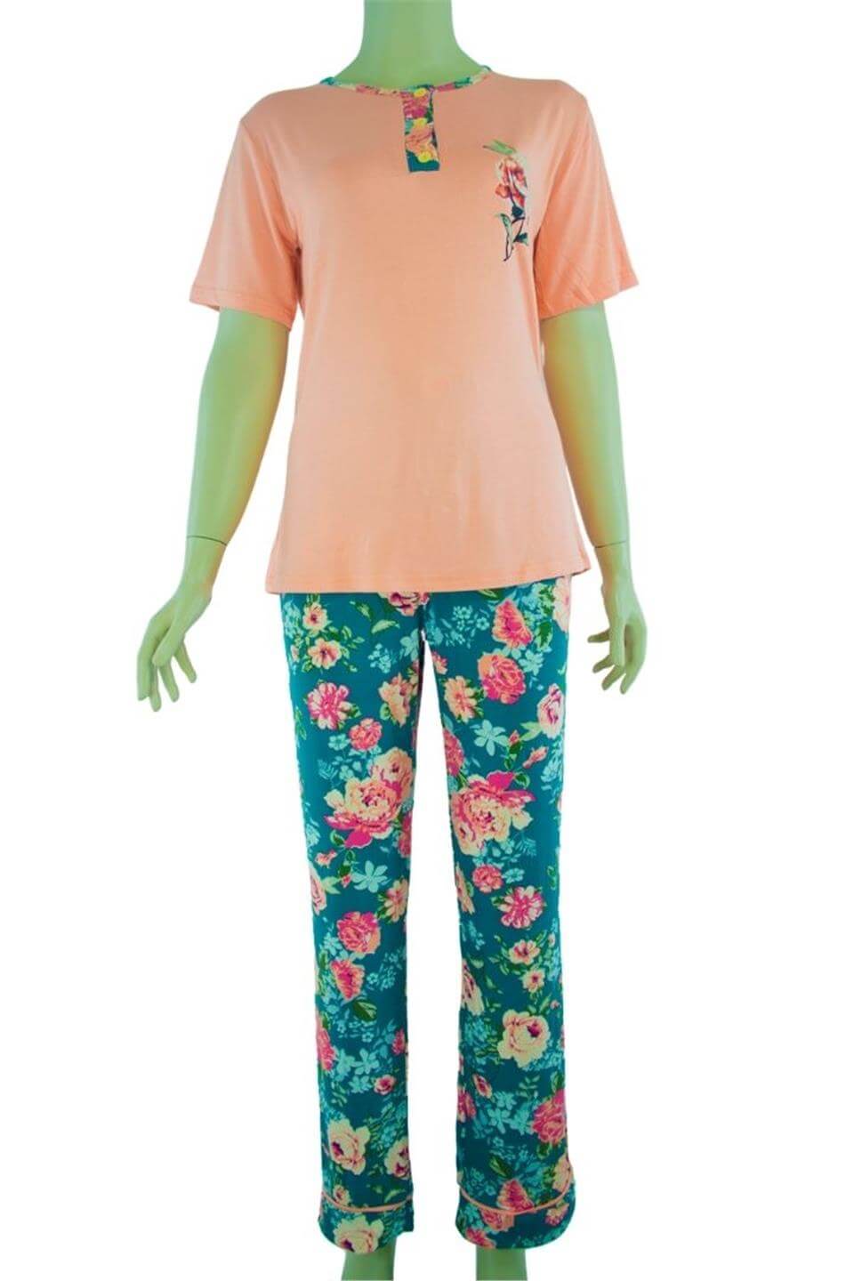 Kadın Kısa Kol Viskon Pijama Takımı
