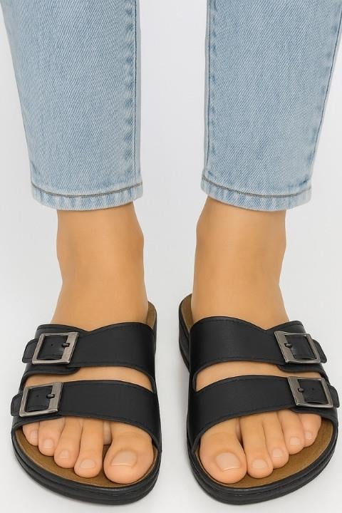 Kadın Tokalı Terlik - Kahverengi