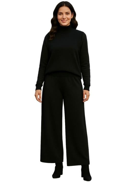 Kadın Triko Üçlü Takım - Siyah