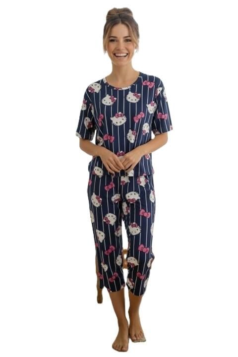 MİLAN KISA KOL KAPRİLİ PİJAMA TAKIMI