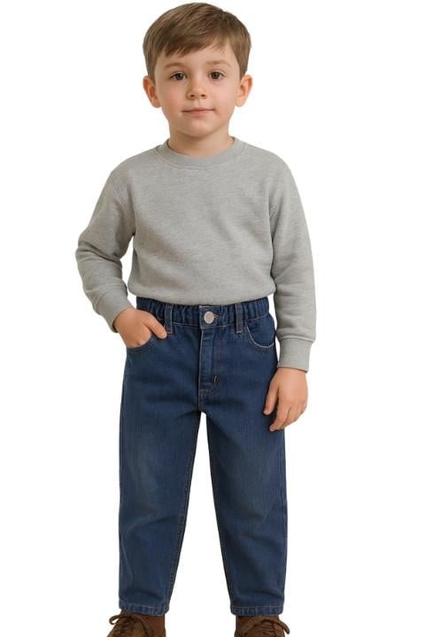 Pamuk Erkek Çocuk Pantolon-Mavi