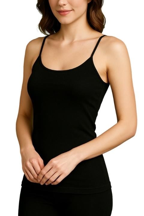 STİL RİBANA İP ASKILI KADIN ATLET -SİYAH