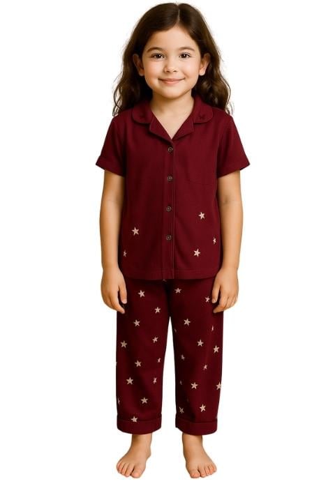 Tarık Kız Çocuk Milan Pijama Takımı - Bordo