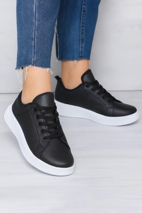 TEMPO 6002 KADIN SPOR AYAKKABI SİYAH -BEYAZ