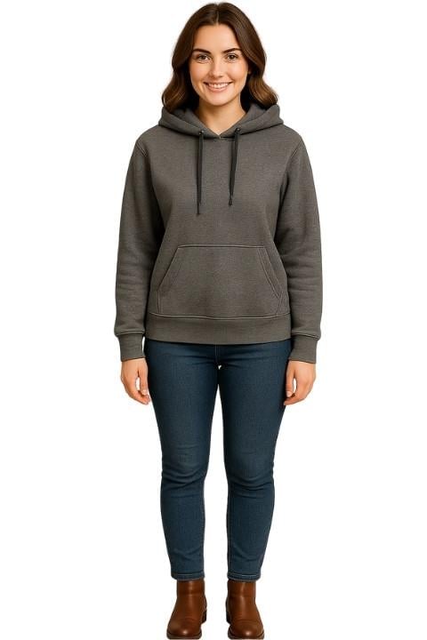 Unisex Kanguru Cepli Kapşonlu Sweat - Gri