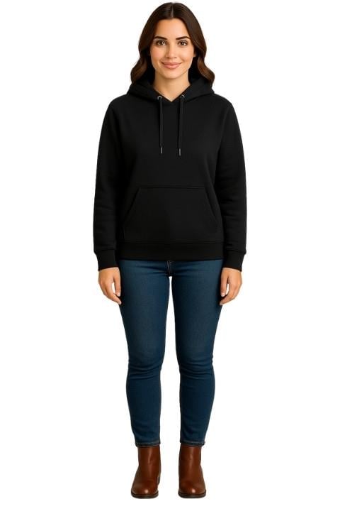 Unisex Kanguru Cepli Kapşonlu Sweat - Siyah