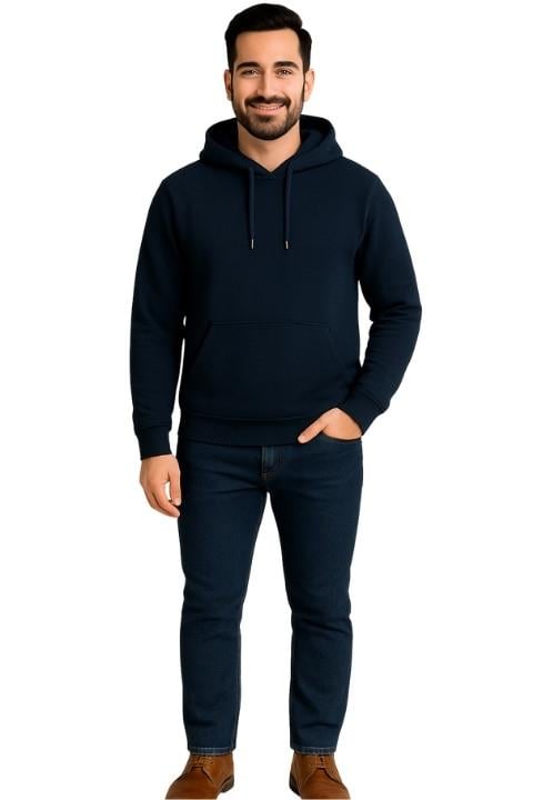 Unisex Kanguru Cepli Kapşonlu Sweat - Siyah