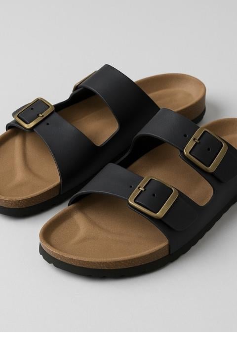 Unisex Tokalı Terlik - Siyah