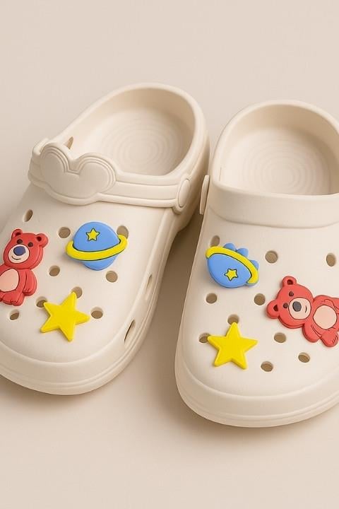 Unisex Twingo Emojili Terlik - Bej