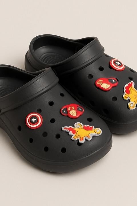 Unisex Twingo Emojili Terlik - Siyah