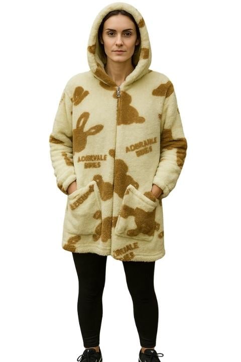 Welsoft Yıkanabilir Peluş Kumaş Çift Cepli Kadın Polar